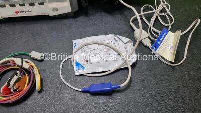 GS Corpuls3 Slim Defibrillator Ref : 04301 (Powers Up) with Corpuls Patient Box Ref : 04200 (Powers Up) with Pacer, Oximetry, ECG-D, ECG-M, CO2, CPR, NIBP and Printer Options, 4 and 6 Lead ECG Leads, SPO2 Finger Sensor, Hose, Paddle Lead, CO2 Cable, 3 x B - 4