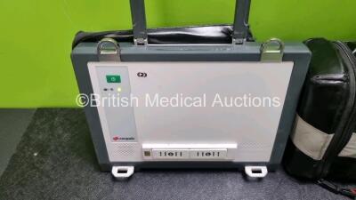 GS Corpuls3 Slim Defibrillator Ref : 04301 (Powers Up) with Corpuls Patient Box Ref : 04200 (Powers Up) with Pacer, Oximetry, ECG-D, ECG-M, CO2, CPR, NIBP and Printer Options, 4 and 6 Lead ECG Leads, SPO2 Finger Sensor, Hose, Paddle Lead, CO2 Cable, 3 x B - 8