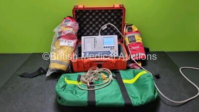 Job Lot Including 3 x Northern Diver 25 Meter Rope, 1 x Ambulance Bag, Schiller AT-101 EKG Machine (Powers Up) with 1 x 10 Lead ECG Lead in PELI 1450 Transport Case and 1 x EZ-10 G3 Power Driver