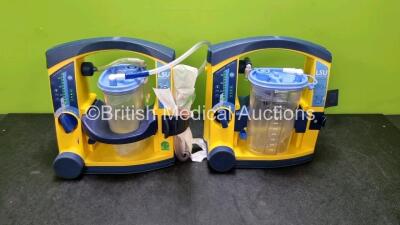 2 x LSU Laerdal Suction Units (Both Power Up) with 2 x Batteries, 2 x Suction Cups and 2 x Hoses