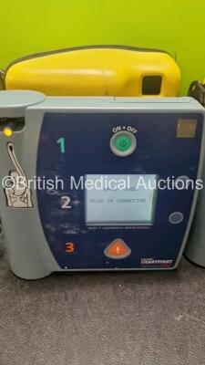 3 x Laerdal Heartstart FR2 Defibrillators (All Power Up) In Carry Case with 1 x Philips M3863A Battery *Install Before 2025* - 3