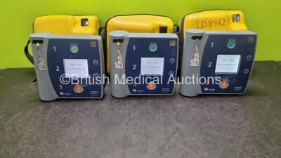 3 x Laerdal Heartstart FR2+ Defibrillators (All Power Up) In Carry Case with 1 x Philips M3863A Battery *Install Before 2024*