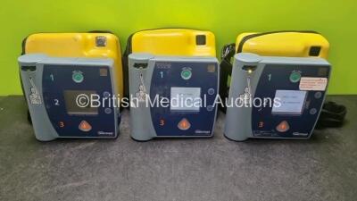 3 x Laerdal Heartstart FR2 Defibrillators (All Power Up) In Carry Case with 1 x Philips M3863A Battery *Install Before 2024*