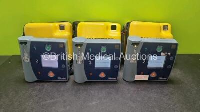 3 x Laerdal Heartstart FR2 Defibrillators (All Power Up) In Carry Case with 1 x Philips M3863A Battery *Install Before 2027*