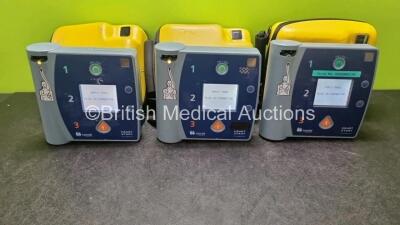 3 x Laerdal Heartstart FR2+ Defibrillators (All Power Up with Stock Battery, Battery Not Included) In Carry Case