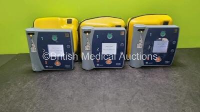 3 x Laerdal Heartstart FR2+ Defibrillators (All Power Up with Stock Battery, Battery Not Included) In Carry Case