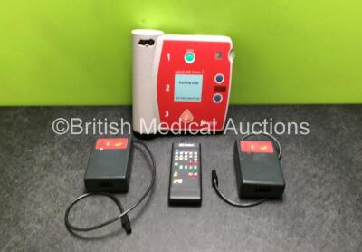 Laerdal AED Trainer 2 Defibrillator with 2 x Philips M3855A Training Battery Chargers and 1 x AED Trainer Control