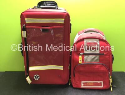 Job Lot Including 1 x Emerairs Elite Bags Emergency Trolley and 1 x Meret Paramedic Backpack