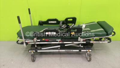 Ferno Harrier LT Electric Ambulance Stretcher with Mattress and Head Rest (Powers Up with Donor Battery - No Battery Included in Lot) *S/N HAR1112*