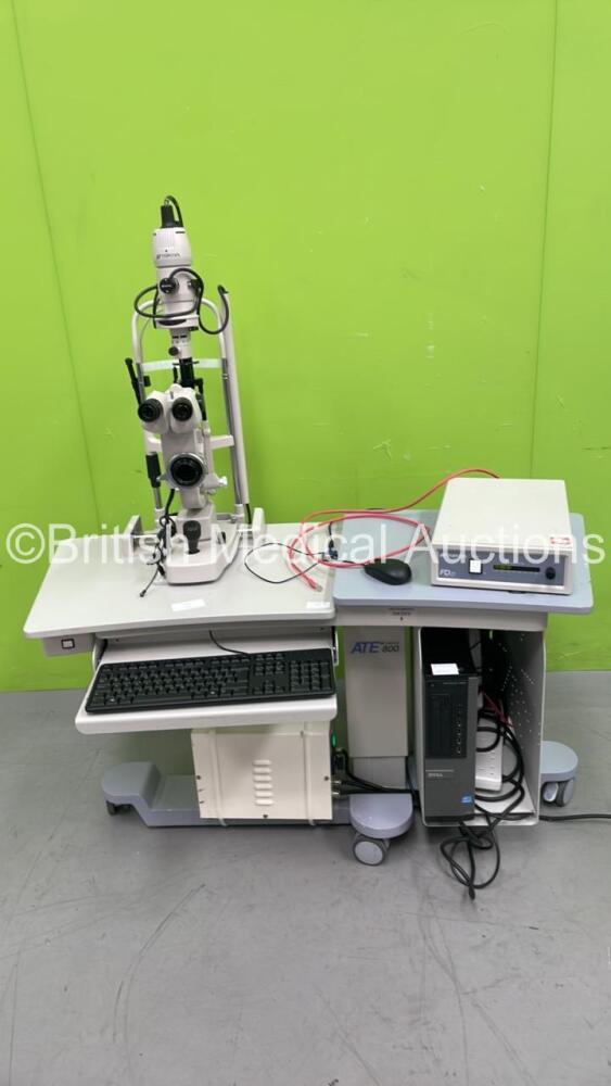 TopCon SL-D7 Slit Lamp with 2 x 12.5x Eyepiece, 1 x Nikon D90 Camera,