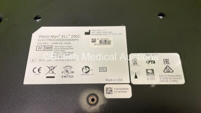 Mortara ELI 250c ECG Machine on Stand with 10 Lead ECG Lead (Powers Up with Damage-See Photo) *SN 119470000067* - 3