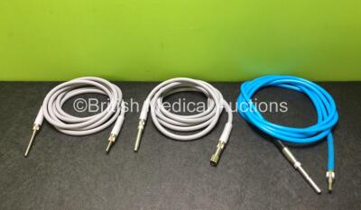 3 x ConMed Linvatec Fibre Optic Light Source Cables