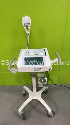 Mortara ELI 280 ECG Machine on Stand with 10 Lead ECG Lead (Powers Up with Damage-See Photo) *SN 120530001283*