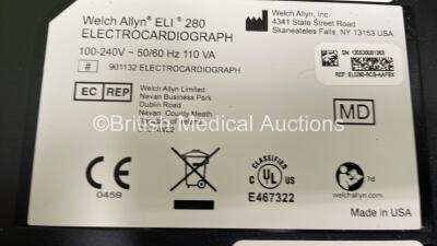 Mortara ELI 280 ECG Machine on Stand with 10 Lead ECG Lead (Powers Up with Damage-See Photo) *SN 120530001283* - 4