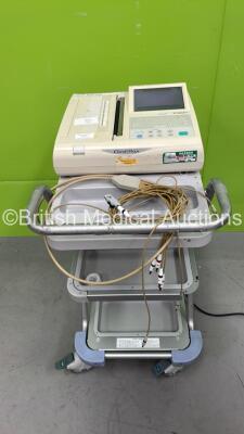 Fukuda Denshi FX-8322 Cardimax ECG Machine on Stand with 10 Lead ECG Lead (Powers Up) *SN 50001079*