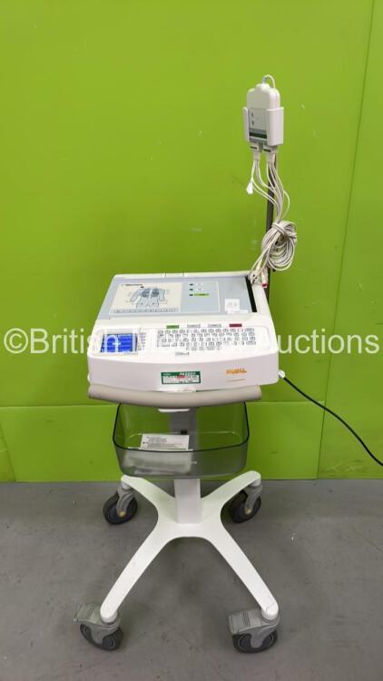 Mortara ELI 250c ECG Machine on Stand with 10 Lead ECG Lead (Powers Up with Damaged Display Screen-See Photo) *SN 118340001860*