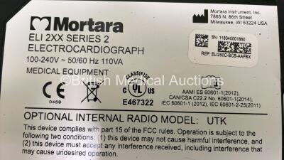 Mortara ELI 250c ECG Machine on Stand with 10 Lead ECG Lead (Powers Up with Damaged Display Screen-See Photo) *SN 118340001860* - 6