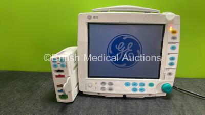 GE B30 Patient Monitor with 1 x GE Type E-PSMP-00 Module Including ECG, SpO2, T1, T2, P1, P2 and NIBP Options (Powers Up with Damage-See Photos)