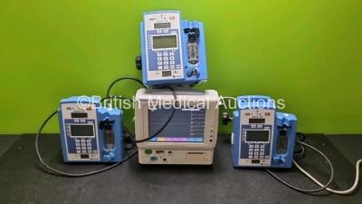 Job Lot Including 1 x Fukuda Denshi DS-7100 Patient Monitor (Powers Up) Including ECG, SpO2, NIBP, BP, and Temp Options and 3 x Carefusion Alaris SE Syringe Pumps