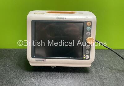 Philips VM4 Sure Signs Patient Monitor Including ECG, SpO2 and NIBP Options (Powers Up with Blank Display and Missing Cover-See Photo)