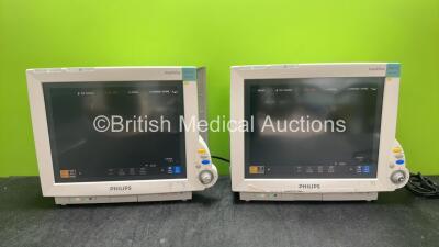 2 x Philips IntelliVue MP70 Neonatal Patient Monitors (Both Power Up, 1 with Missing Dial-See Photo)