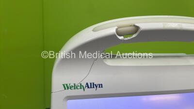 2 x Welch Allyn 6000 Vital Signs Patient Monitors On Stands (Both Power Up with Damage-See Photos) *SN 100034261116, 100032371115* - 4