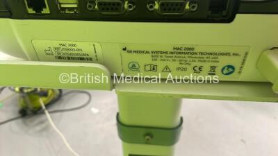 GE Healthcare MAC 2000 ECG Machine on Stand (Powers Up) *SN STD20220113PA* - 3