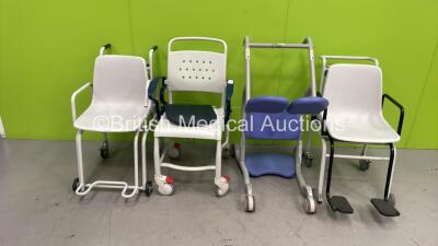 2 x Seca Wheelchair Weighing Scales, 1 x Commode Wheelchair and 1 x Arjo Stedy Standing Aid *S/N NA*