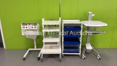 Mixed Lot Including Ergotron Mobile Workstation, 1 x Unknow Make to Trolley, 1 x Unknown Make of Stack Trolley and 1 x OAK Medical Tourniquet on Stand with Hose *S/N 45-618*