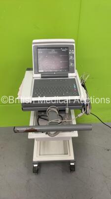 GE MAC 5000 ECG Machine on Stand with 10 Lead ECG Leads (Powers Up)