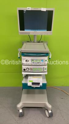 Aquilant Endoscopy Stack Trolley with Sony Monitor, Fujinon FUjifilm XL-4450 Light Source, Fujinon Fujifilm VP-4550HD Processor and Sony UP-25MD Colour Video Printer (Powers Up) *C*