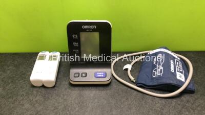 Job Lot Including 2 x Braun Welch Allyn Pro 6000 Thermometers and 1 x Omron HBP-1100 BP Monitor with Cuff and Hose *SN 03005372LF*