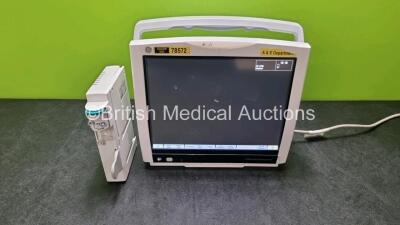 GE B450 Carescape Patient Monitor *Mfd 2013* (Powers Up) with GE Type N-FC-00 Gas Module with Mini D-fend Water Trap *SN SJA13317555HA*