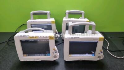 4 x Philips IntelliVue MP30 Patient Monitors (All Power Up,. 2 x with Damage to Casing - See Photos) DE728A0531 / DE481C6865 / DE72877699 / DE72869499*