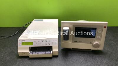 Mixed Lot Including 1 x Drager Vamos Ref 6870750-25 Patient Monitor (Untested Due to No Power Supply) and 1 x Sony UP-25MD Color Video Printer (Powers Up) *SN 701521 / ARXC-0019*