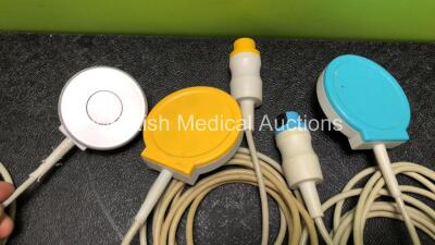 Job Lot Including 3 x Sonicaid Fetal Monitor Transducer / Probes *All Untested* and 3 x Huntleigh Sonicaid Chart Paper Packs - 5