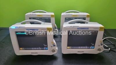 4 x Philips IntelliVue MP30 Patient Monitors (All Power Up) *SN DE72877708 / DE72877703 / DE72846248 / DE7286844*