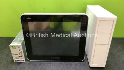 Job Lot Including 1 x Spacelabs Qube Model 91390 Touch Screen Patient Monitor (Untested Due to No Power Supply, Damage to Module Port) 1 x Spacelabs 91496 Module Including ECG, SpO2, T1-2, NIBP, hlo 1 and hlo 2 Options and 1 x Spacelabs 90499 Module Rack 