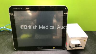 Job Lot Including 1 x SpaceLabs Xprezzon Touch Screen Patient Monitor (Powers Up) with 2 x Power Supplies, 1 x Mounting Arm and 1 x Spacelabs 91518 Ultraview SL Module with Water Trap *SN 1393-001091 / 1518-002352*