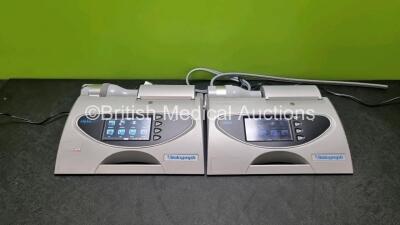 2 x Vitalograph Alpha Touch Touchscreen Spirometers (Both Power Up) with Printer Option, 2 x Mouthpieces (1 x Damaged - See Photo) and 2 x Power Supply *SN ALT10343 / ALT10344*