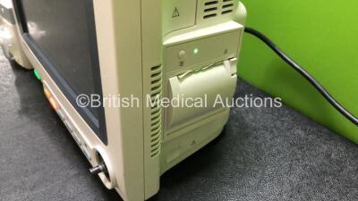 Mindray BeneView T5 Patient Monitor with Printer Option (Powers Up with Missing Dial - See Photos) Including Mindray AG Gas Module with Water Trap and Mindray Beneview T1 Handheld Patient Module Including, ECG, SpO2, MP1, IBP, NIBP, T1 and T2 Options (Pow - 4