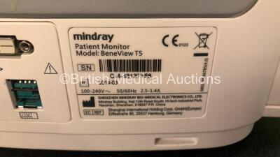 Mindray BeneView T5 Patient Monitor with Printer Option (Powers Up with Missing Dial - See Photos) Including Mindray AG Gas Module with Water Trap and Mindray Beneview T1 Handheld Patient Module Including, ECG, SpO2, MP1, IBP, NIBP, T1 and T2 Options (Pow - 10