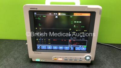 Mindray BeneView T5 Patient Monitor with Printer Option (Powers Up with Damage to Casing - See Photos) Including Mindray AG Gas Module with Water Trap and Mindray Beneview T1 Handheld Patient Module Including, ECG, SpO2, MP1, IBP, NIBP, T1 and T2 Options - 10