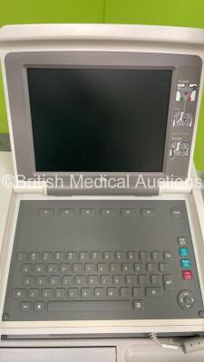 GE MAC 5500 ECG Machine on Stand with 10 Lead ECG Leads (Draws Power with Blank Screen) - 2