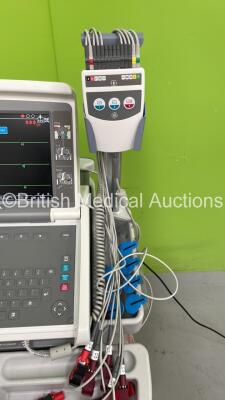 GE MAC 5500 ECG Machine on Stand with 10 Lead ECG Leads (Powers Up) - 4