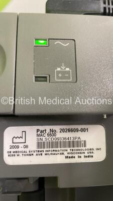 GE MAC 5500 ECG Machine on Stand with 10 Lead ECG Leads (Powers Up) - 6