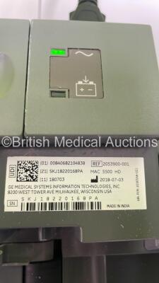 GE MAC 5500 ECG Machine on Stand with 10 Lead ECG Leads (Powers Up) - 4