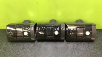 3 x ResMed AirSense 10 Autoset CPAP Units with 1 x Power Supply (All Power Up with Missing Humidifier Chambers)