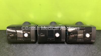 Job Lot Including 2 x ResMed AirSense 10 Elite CPAP Units and 1 x ResMed AirSense 10 Autoset CPAP Unit with 1 x Power Supply (All Power Up, 2 x Missing Humidifier Chambers - See Photos)