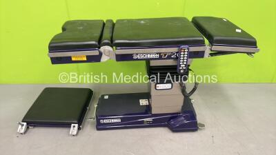 Eschmann T20 Electric Operating Table with Controller and Cushions - Damaged Foot Attachment - See Photo (Powers Up)